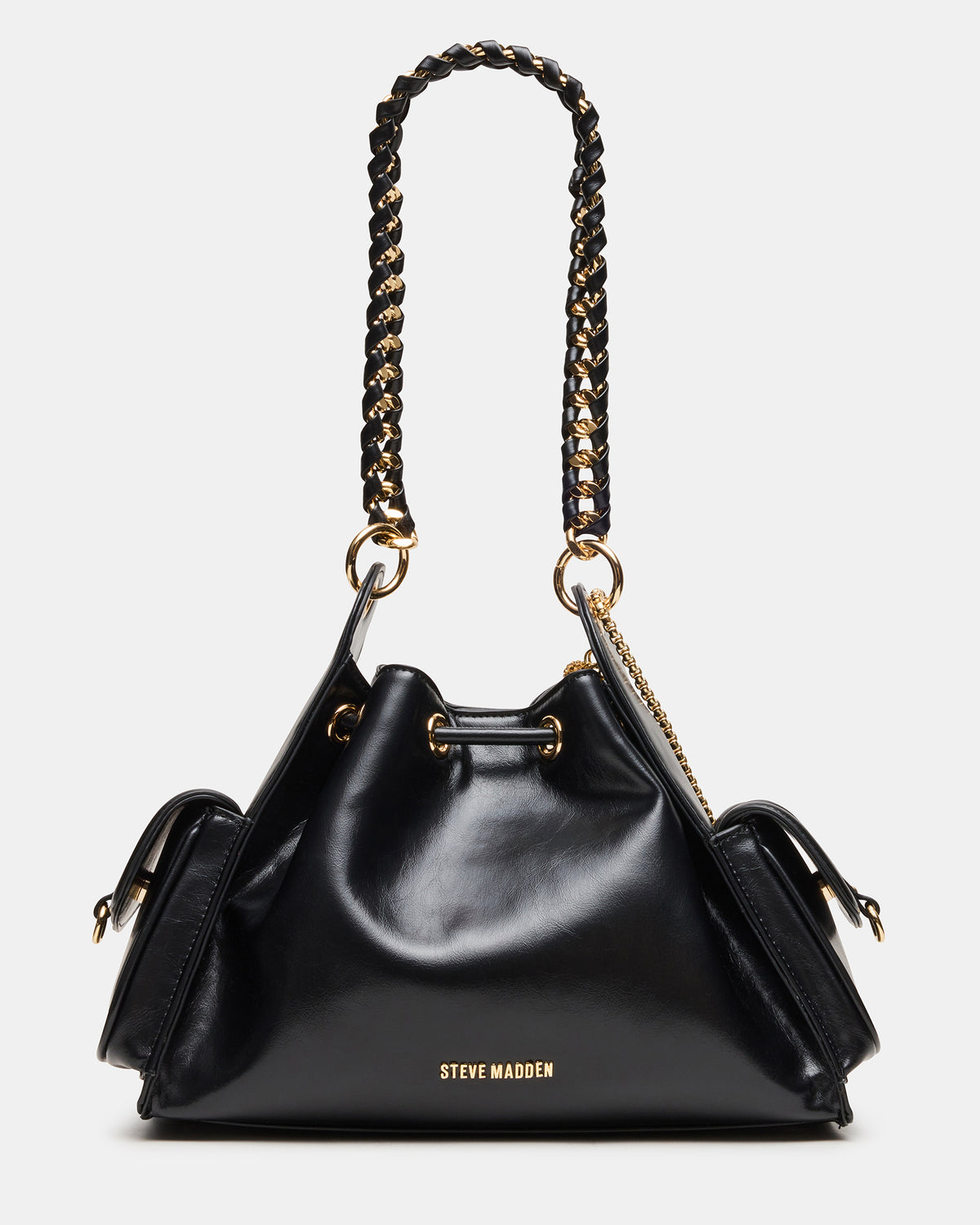 DRU Bag Black Hobo Shoulder Strap Chain Strap Handbag | Steve Madden Sale