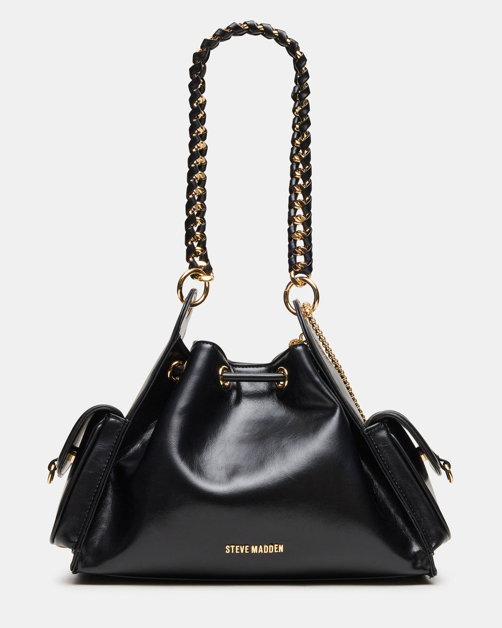 DRU Bag Black Hobo Shoulder Strap Chain Strap Handbag | Steve Madden Sale