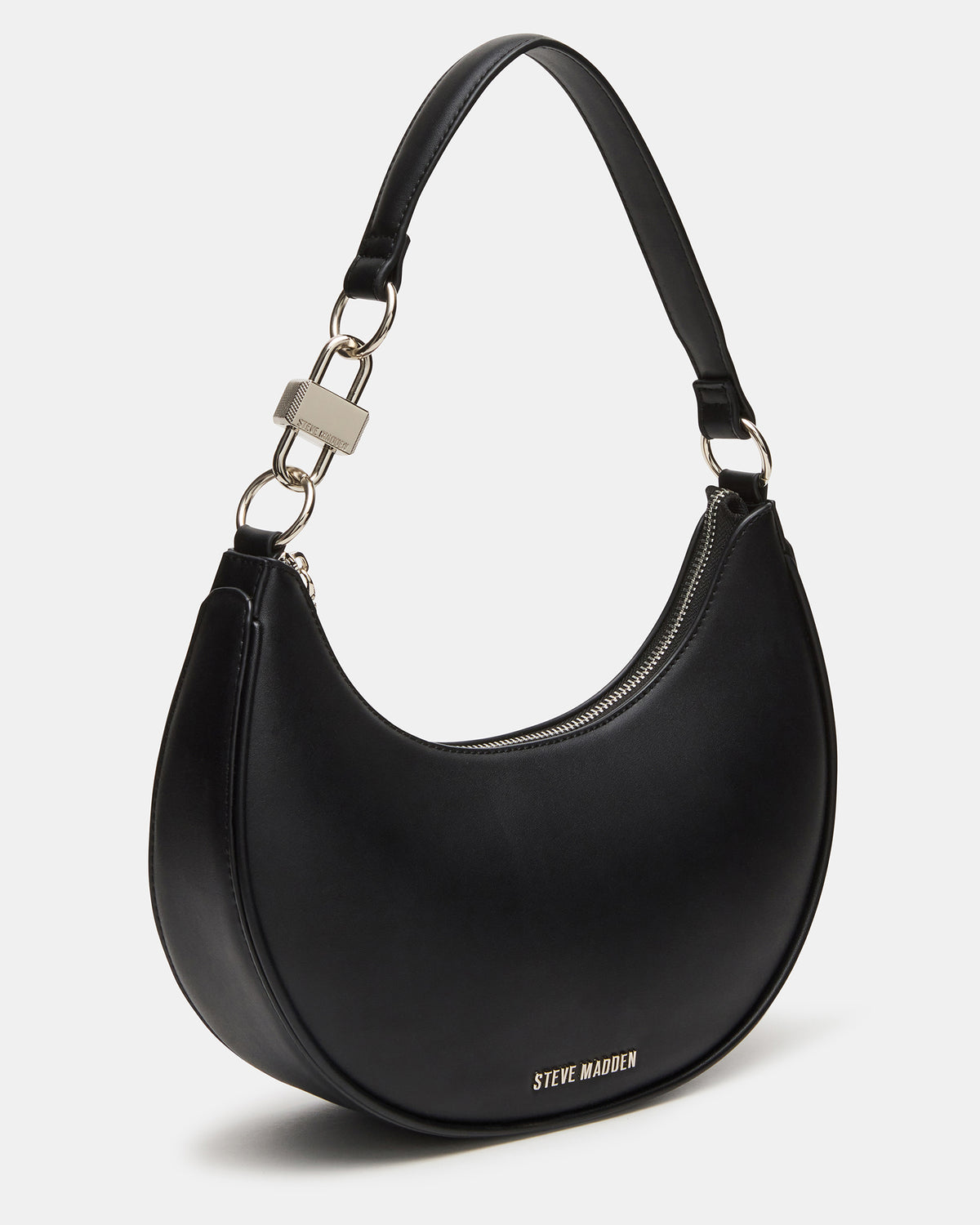 LOHAN Bag Black Structured Hobo Shoulder Handbag | Steve Madden on Sale