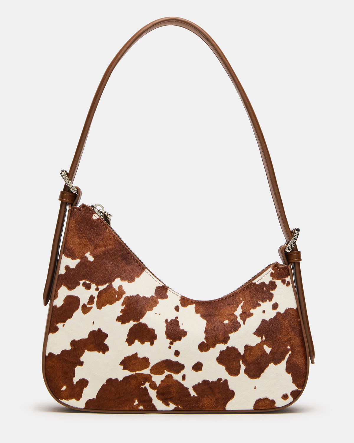 SMITH Bag Brown Cow Print Asymmetric Shoulder Handbag | Steve Madden near me