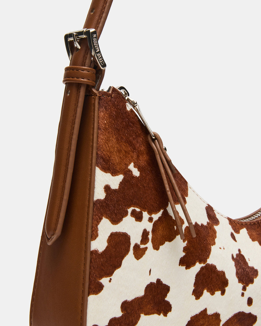 SMITH Bag Brown Cow Print Asymmetric Shoulder Handbag | Steve Madden near me