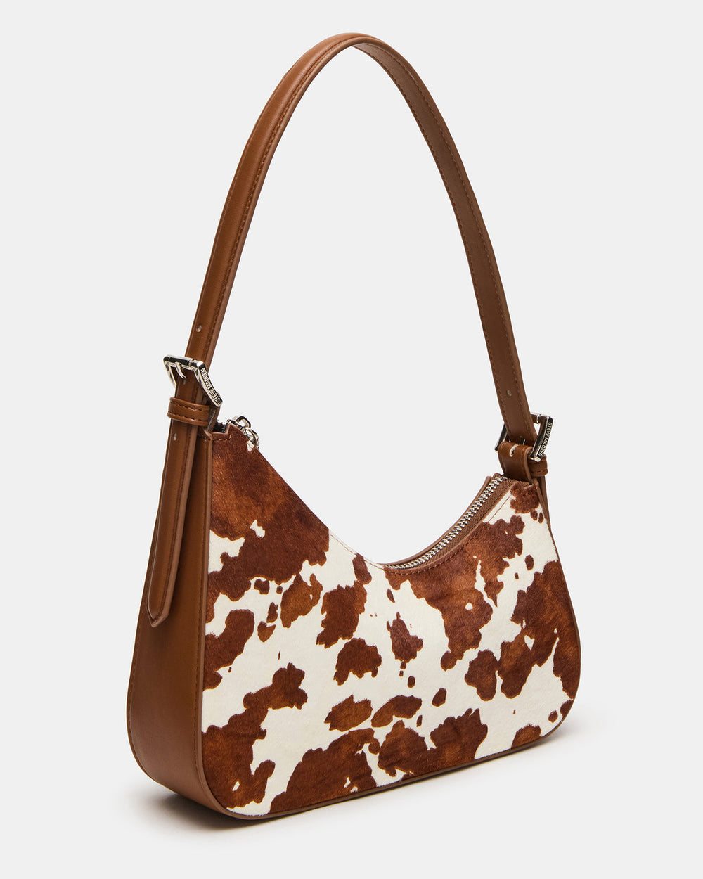 SMITH Bag Brown Cow Print Asymmetric Shoulder Handbag | Steve Madden near me