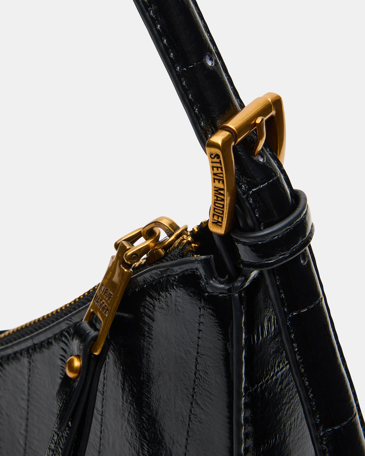 SMITH Bag Black Eel Asymmetric Shoulder Handbag | Steve Madden discount