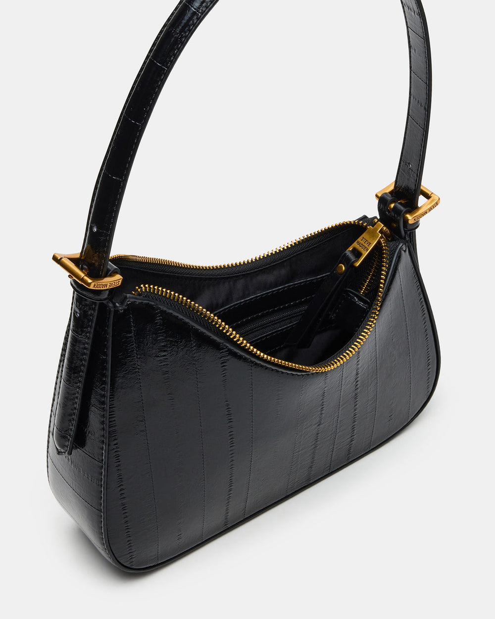 SMITH Bag Black Eel Asymmetric Shoulder Handbag | Steve Madden discount