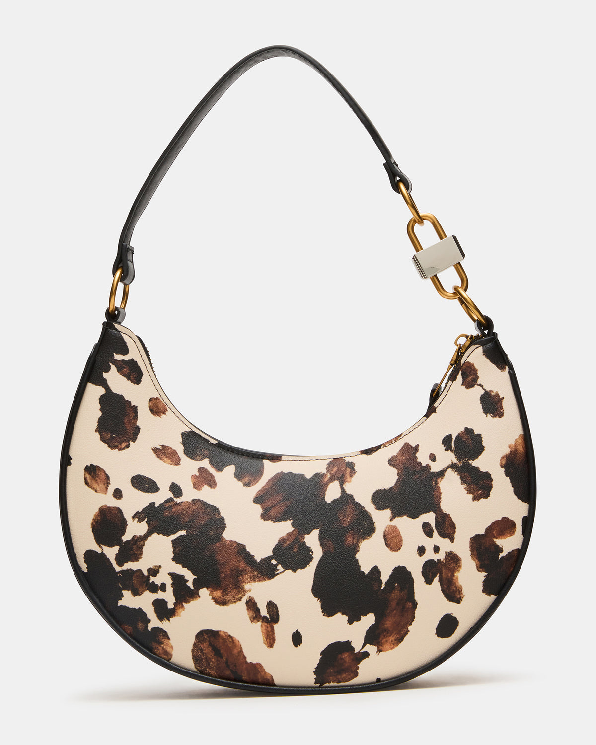 LOHAN Bag Brown Print Structured Hobo Shoulder Handbag | Steve Madden online