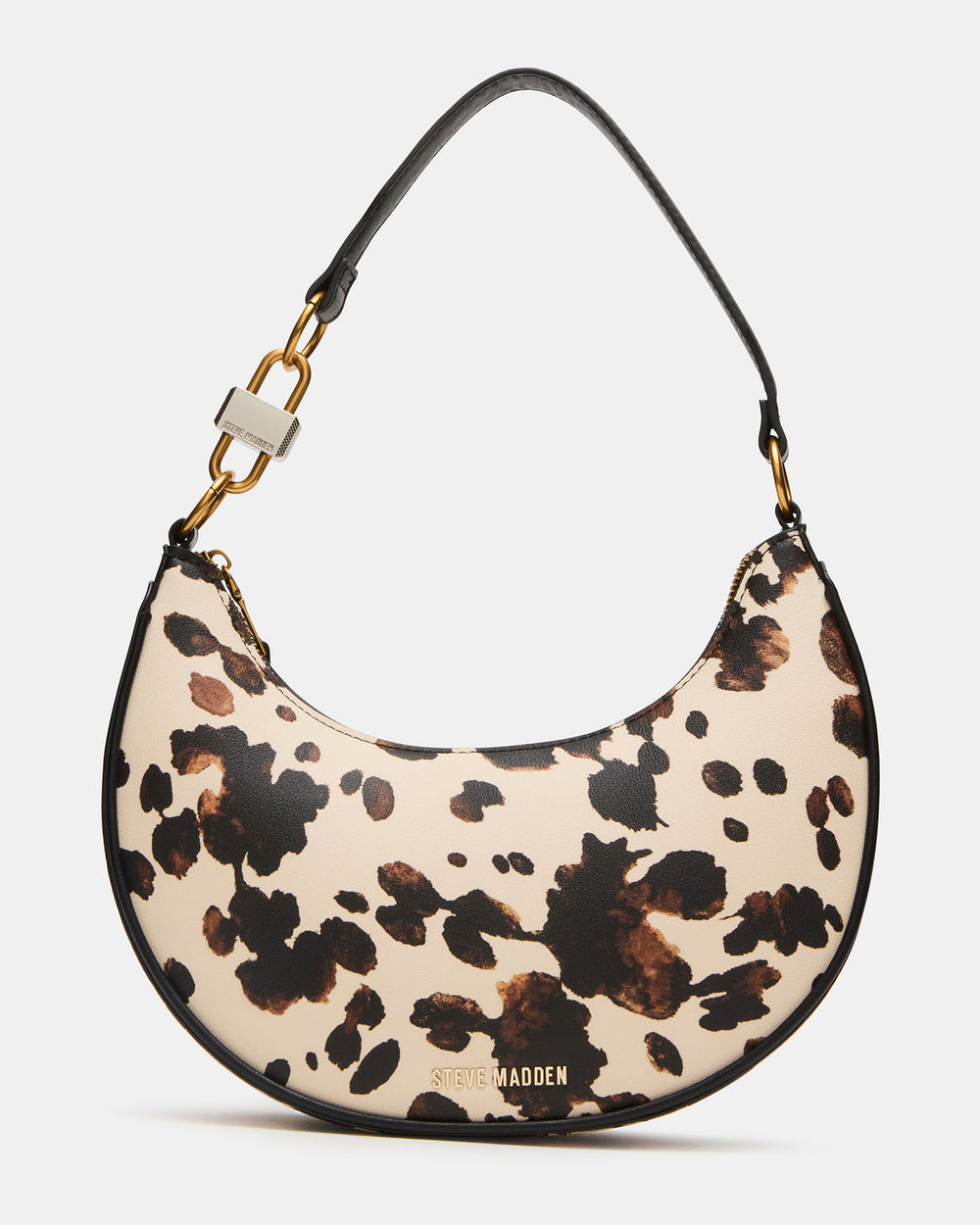 LOHAN Bag Brown Print Structured Hobo Shoulder Handbag | Steve Madden online