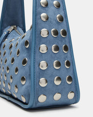 CHEYANN Bag Light Blue Hobo Dome-Studded Shoulder Strap Women's Handbag | Steve Madden Sale
