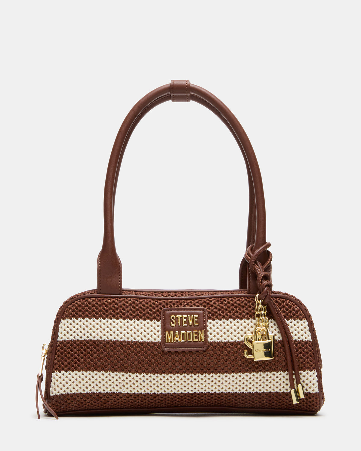 LAGUNE Bag Chocolate Multi Elongated Straw Shoulder Strap Handbag | Steve Madden on Sale