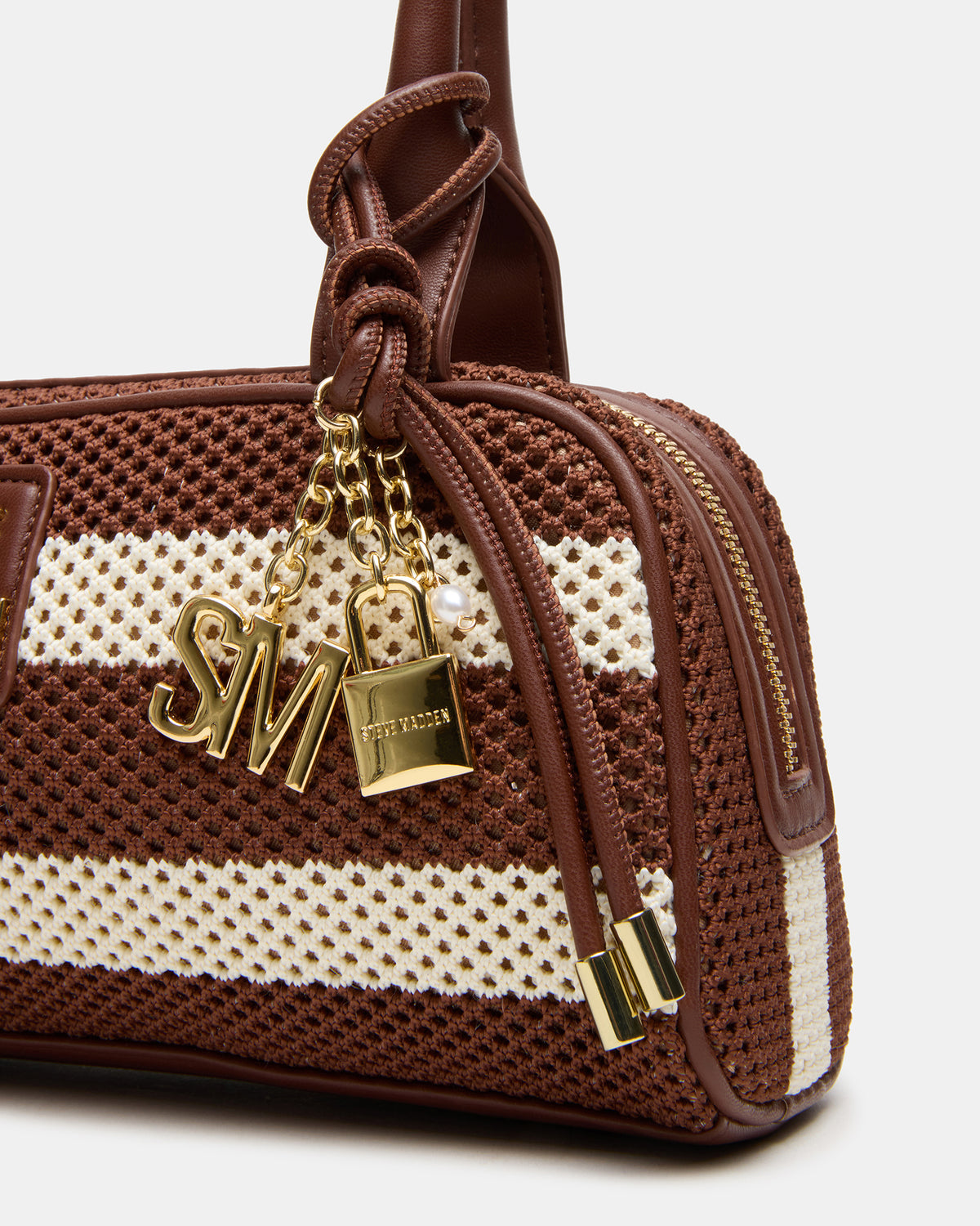 LAGUNE Bag Chocolate Multi Elongated Straw Shoulder Strap Handbag | Steve Madden on Sale