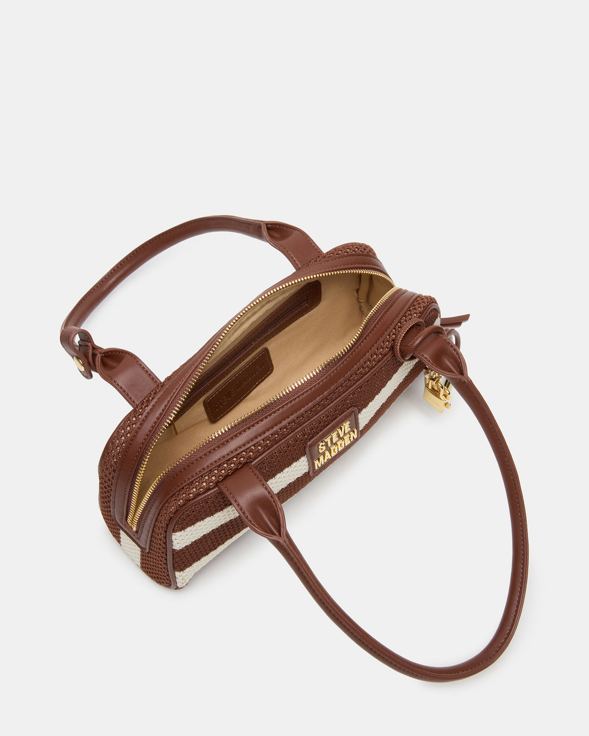 LAGUNE Bag Chocolate Multi Elongated Straw Shoulder Strap Handbag | Steve Madden on Sale