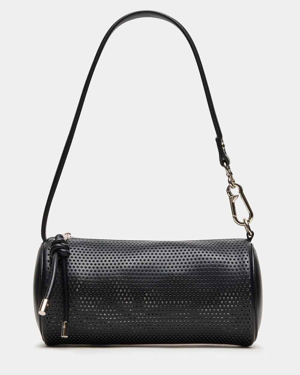 PRIYA Perforated Bag Black Mini Barrel Shoulder Handbag | Steve Madden discount