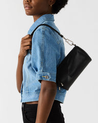 PRIYA Perforated Bag Black Mini Barrel Shoulder Handbag | Steve Madden discount