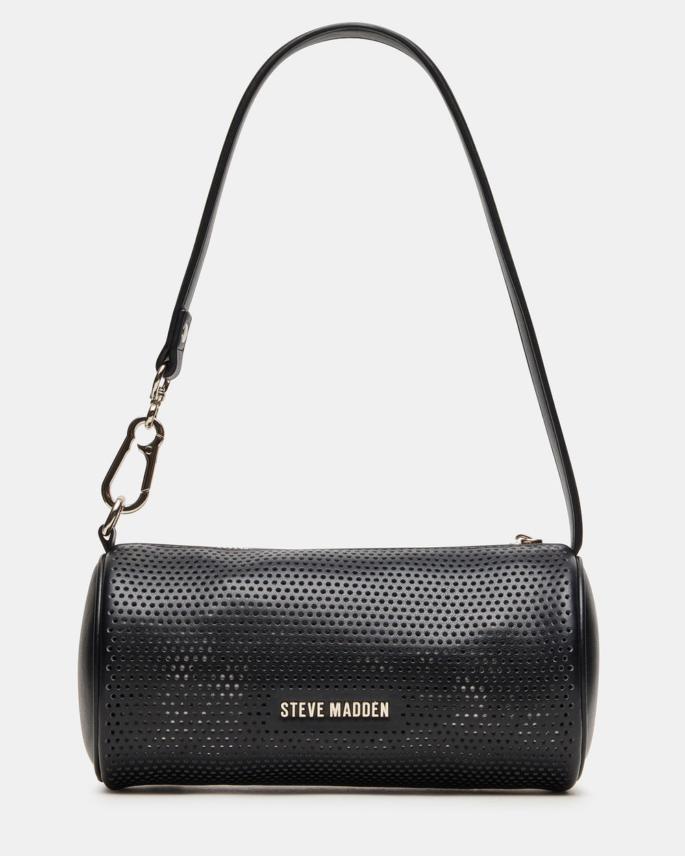 PRIYA Perforated Bag Black Mini Barrel Shoulder Handbag | Steve Madden discount