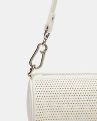 PRIYA Perforated Bag White Mini Barrel Shoulder Handbag | Steve Madden online
