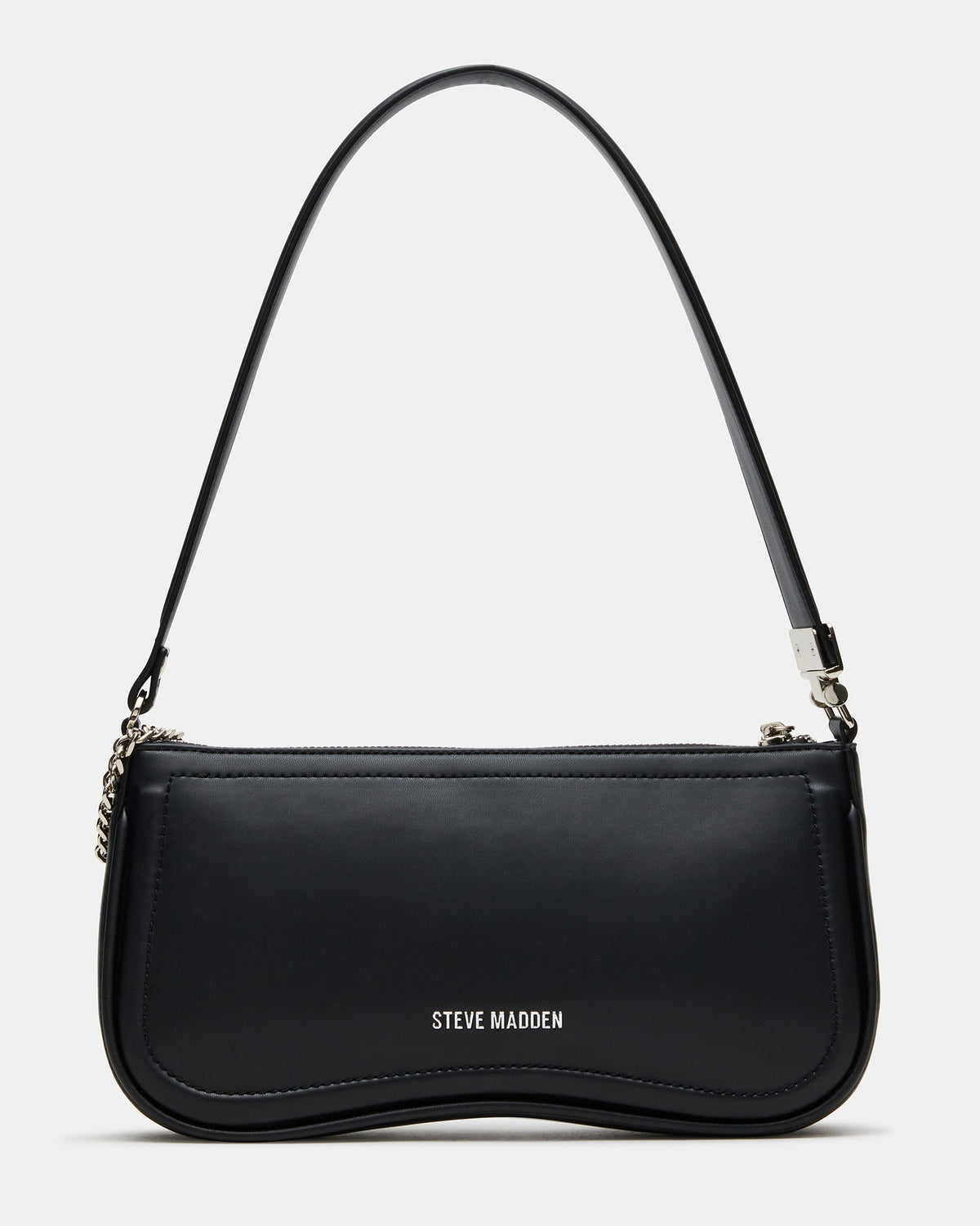 ANGEL Bag Black Top-Zipper Structured Shoulder Strap Handbag | Steve Madden outlet