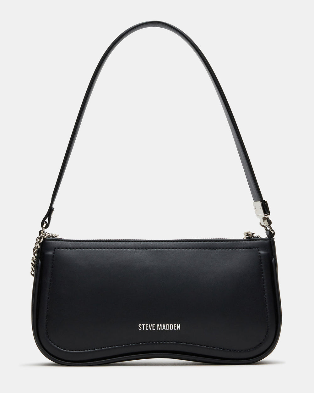 ANGEL Bag Black Top-Zipper Structured Shoulder Strap Handbag | Steve Madden outlet