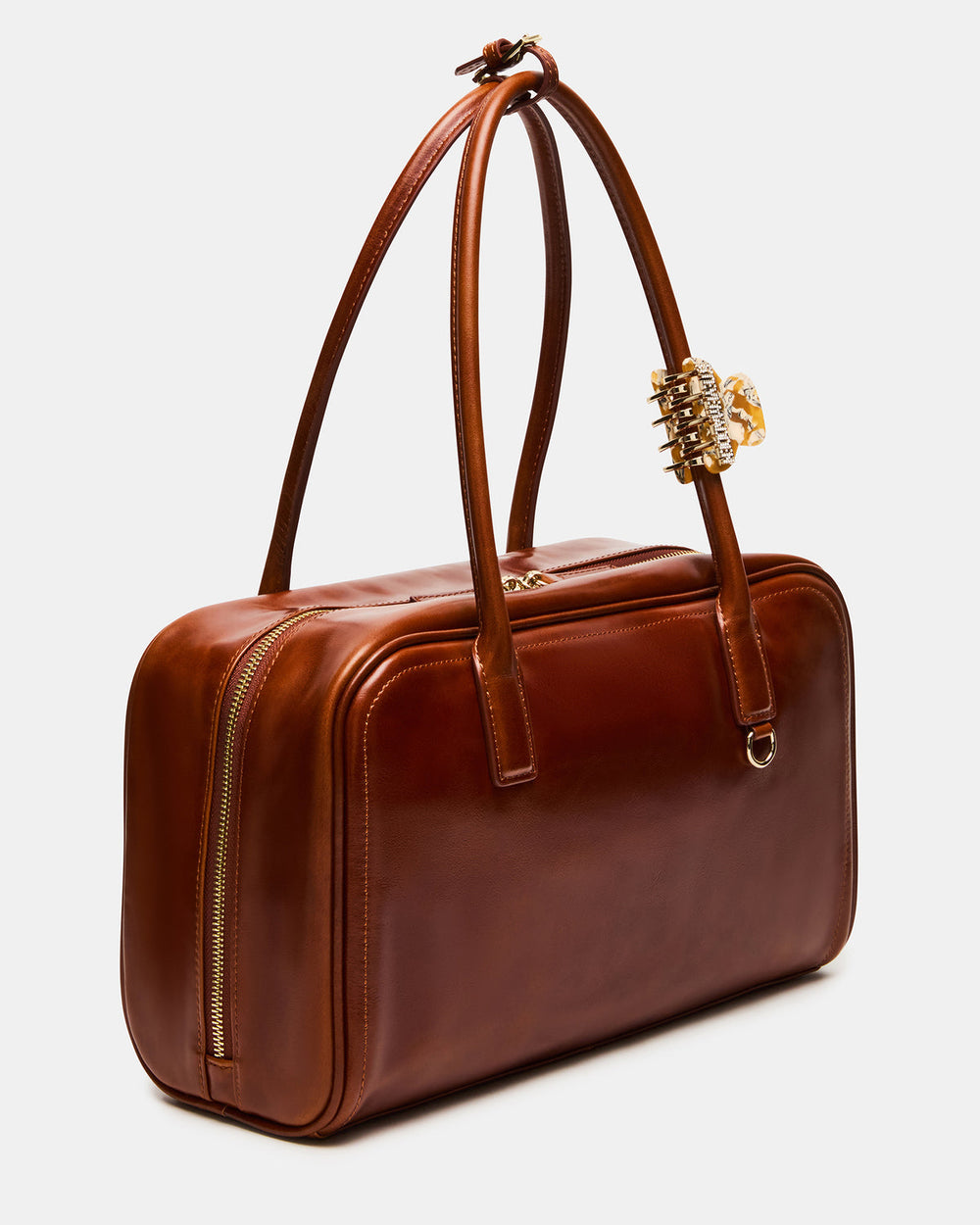 CANDICE Bag Rust Shoulder Strap Box Satchel Handbag | Steve Madden on Sale