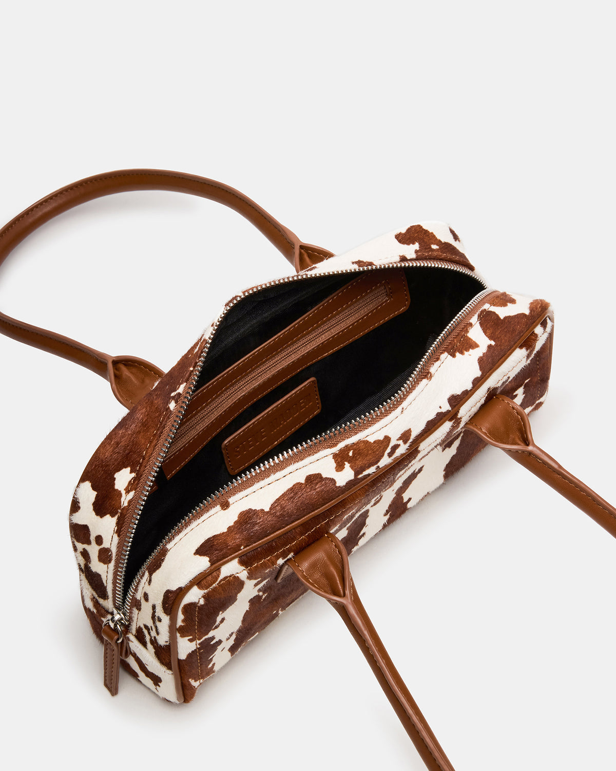 ANISE Bag Brown Cow Print Elongated Shoulder Strap Handbag | Steve Madden near me