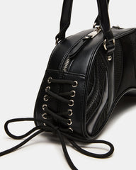 KODY Bag Black Lace-Up Buckle Shoulder Strap Handbag | Steve Madden US