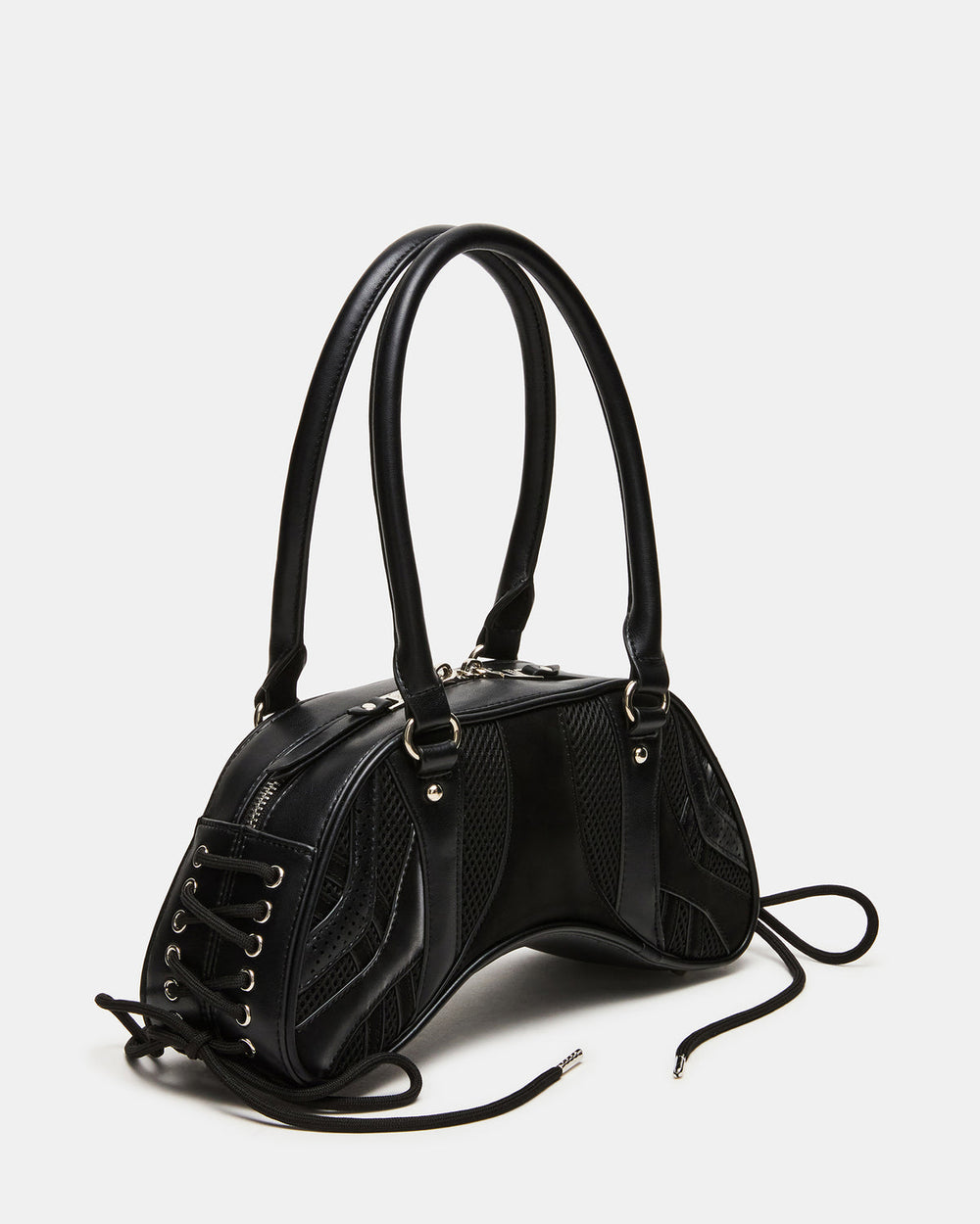 KODY Bag Black Lace-Up Buckle Shoulder Strap Handbag | Steve Madden US