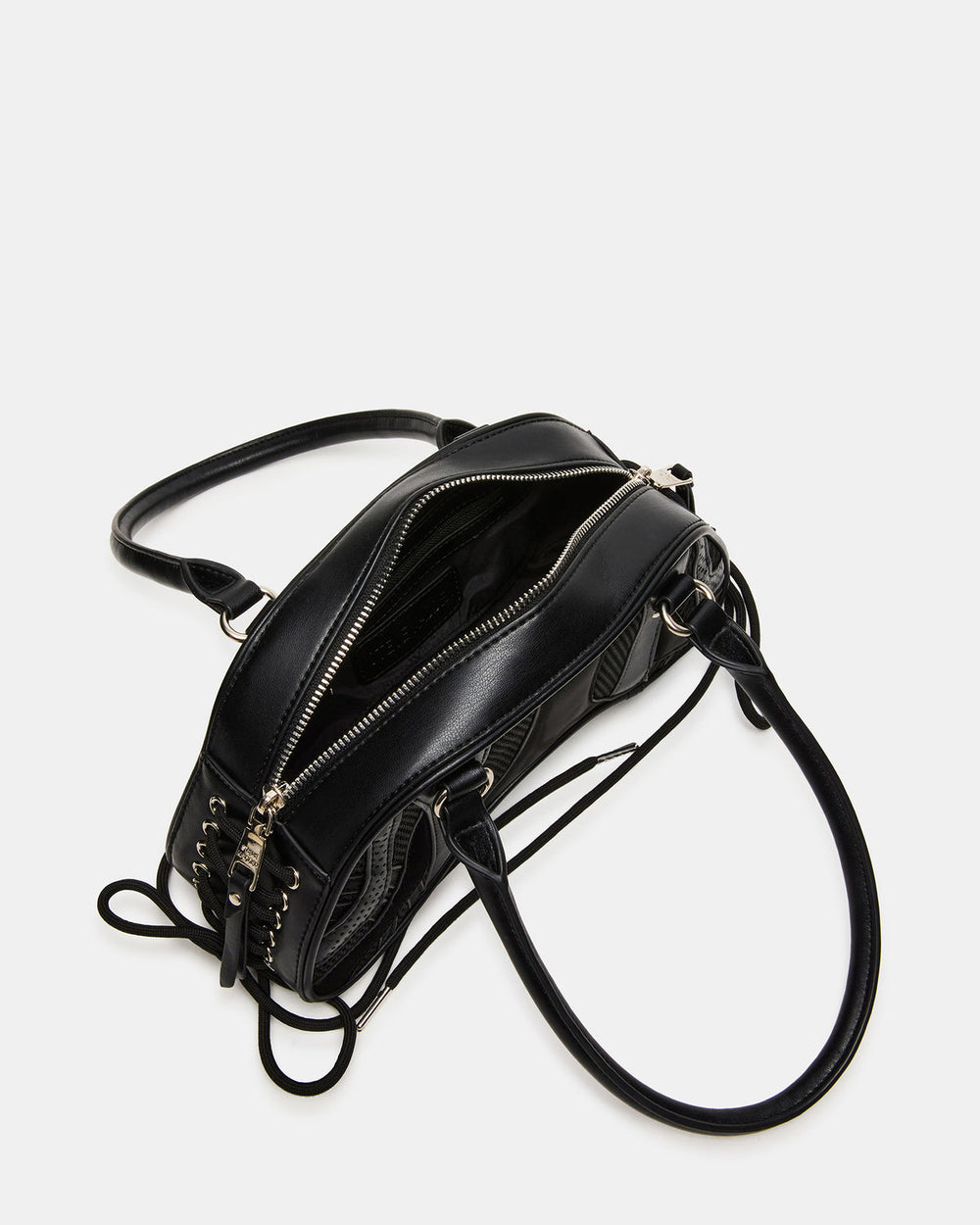 KODY Bag Black Lace-Up Buckle Shoulder Strap Handbag | Steve Madden US