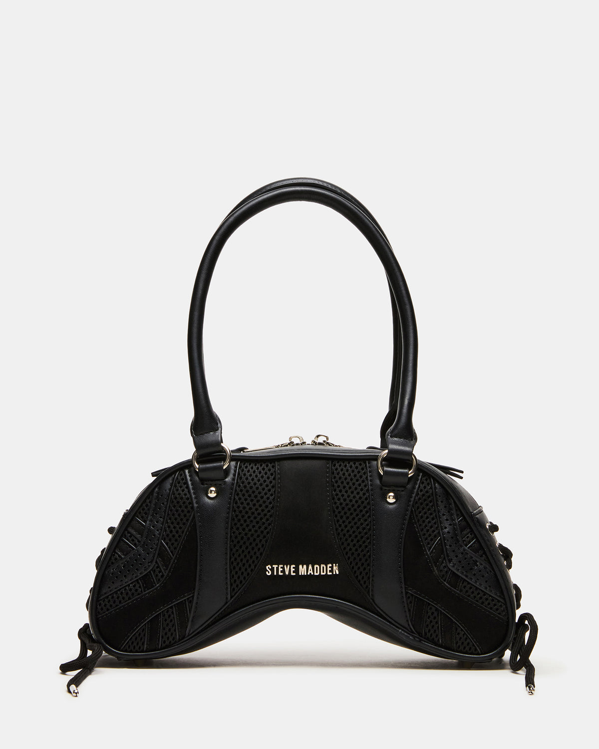 KODY Bag Black Lace-Up Buckle Shoulder Strap Handbag | Steve Madden US