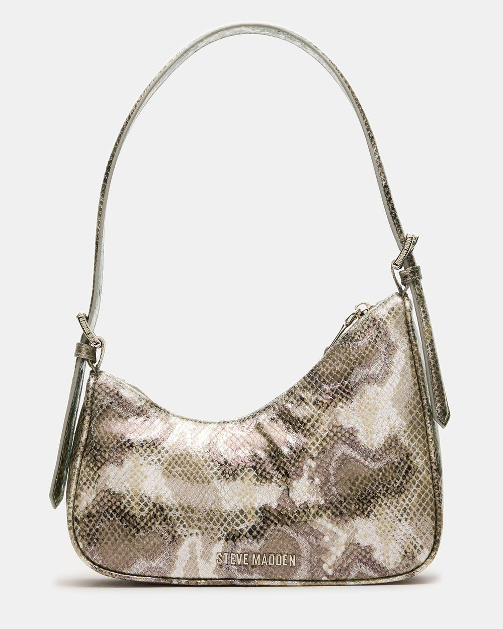 SMITH Bag Silver Snake Asymmetric Shoulder Handbag | Steve Madden for Sale
