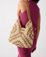 BORA Natural Multi Women's Raffia Hobo Shoulder Bag | Steve Madden on Sale