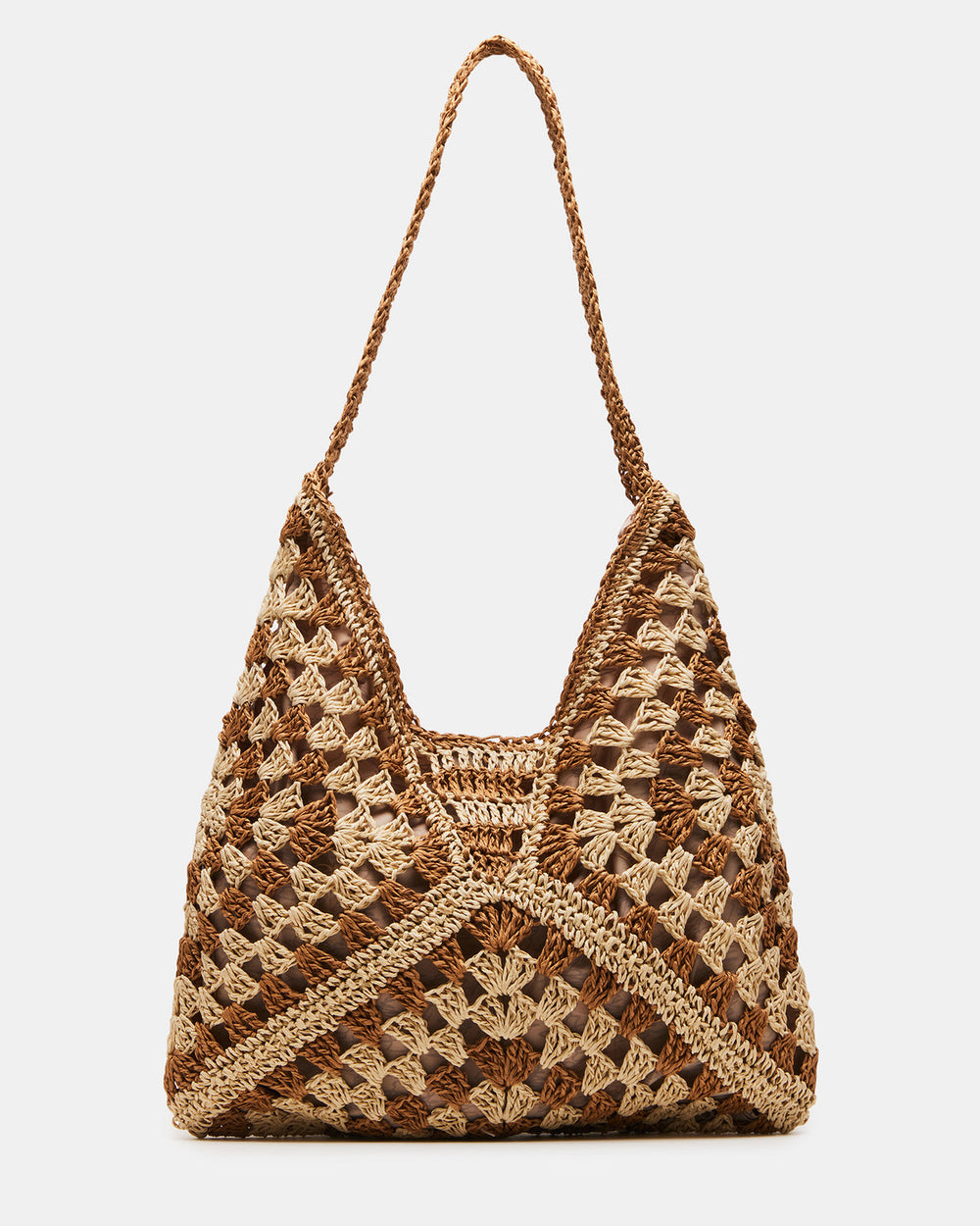BORA Natural Multi Women's Raffia Hobo Shoulder Bag | Steve Madden on Sale