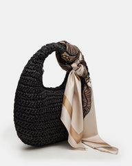 DAENRYS Black Women's Crescent Shaped Straw Shoulder Bag | Steve Madden near me
