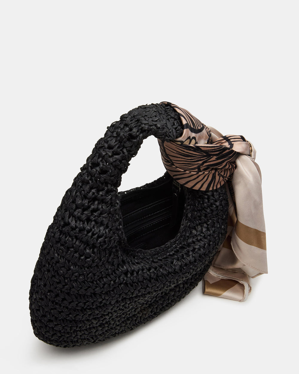 DAENRYS Black Women's Crescent Shaped Straw Shoulder Bag | Steve Madden near me