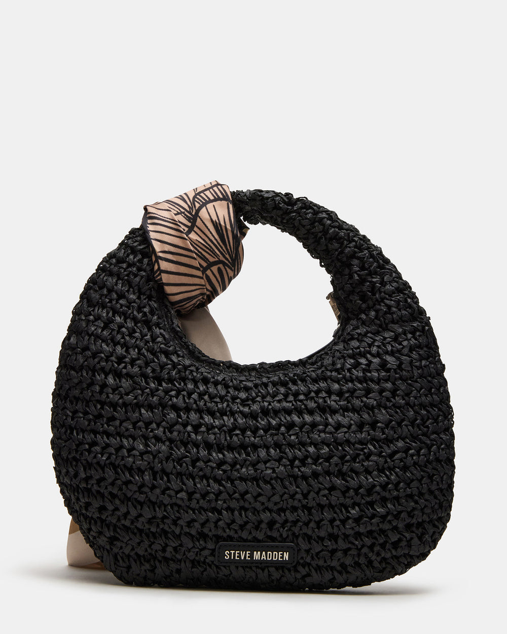 DAENRYS Black Women's Crescent Shaped Straw Shoulder Bag | Steve Madden near me