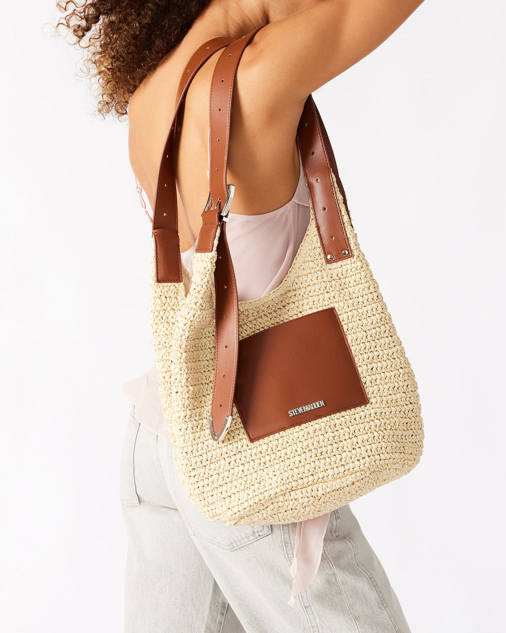 HIPPEE Cognac Multi Women's Belt Tip Buckle Shoulder Strap Bag | Steve Madden outlet