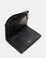 BAZAR Wallet Black Quilted Top-Zipper Button-Snap Mini Wallet | Steve Madden for Sale