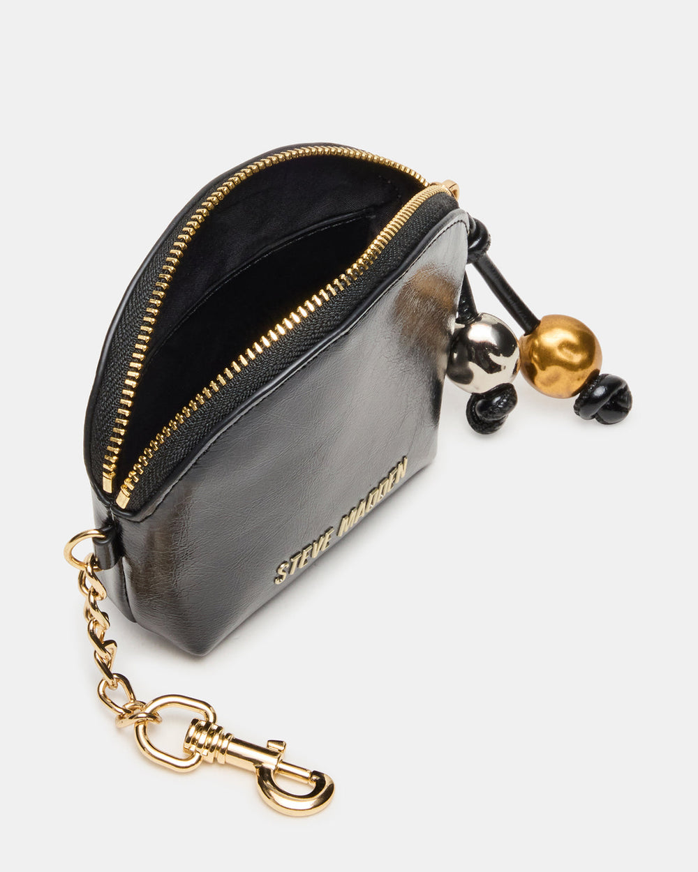 CASSIDI Wallet Black Dome-Shaped Card Holder | Steve Madden online