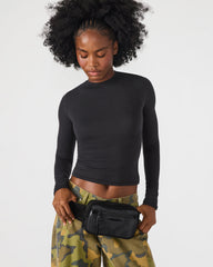 LIND Black/Black Women's Adjustable Belt Handbag | Steve Madden Sale