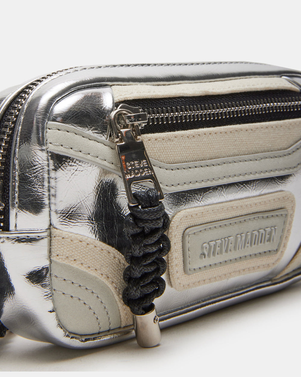 MADRIDD Belt Bag Silver | Women's Handbags | Steve Madden on Sale