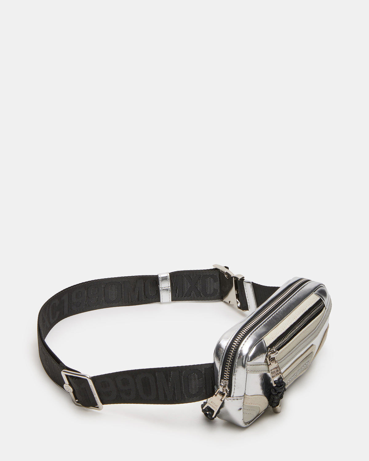 MADRIDD Belt Bag Silver | Women's Handbags | Steve Madden on Sale