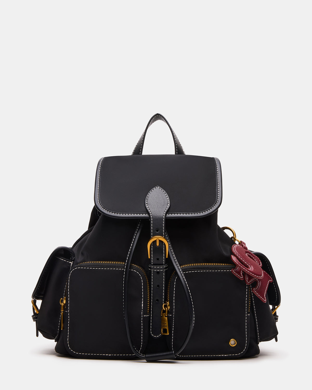 STUDIO Bag Black Nylon Cargo Pocket Drawstring Women's Backpack Handbag | Steve Madden near me