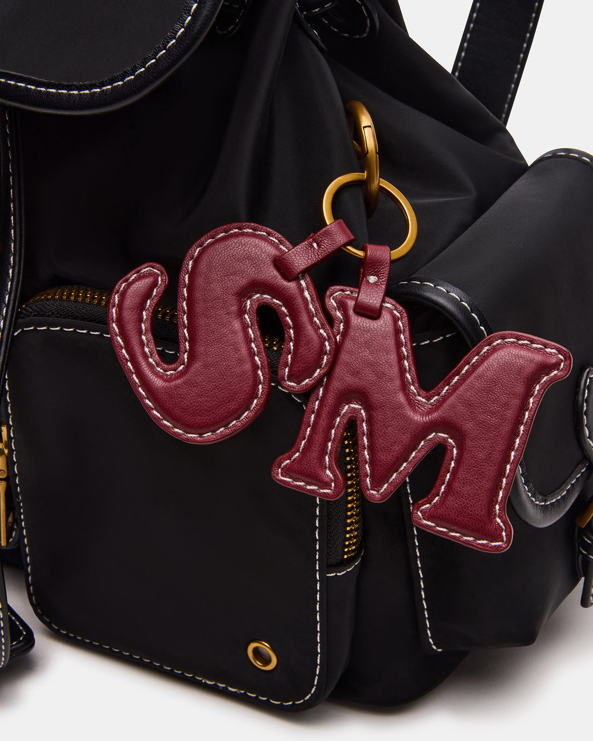 STUDIO Bag Black Nylon Cargo Pocket Drawstring Women's Backpack Handbag | Steve Madden near me
