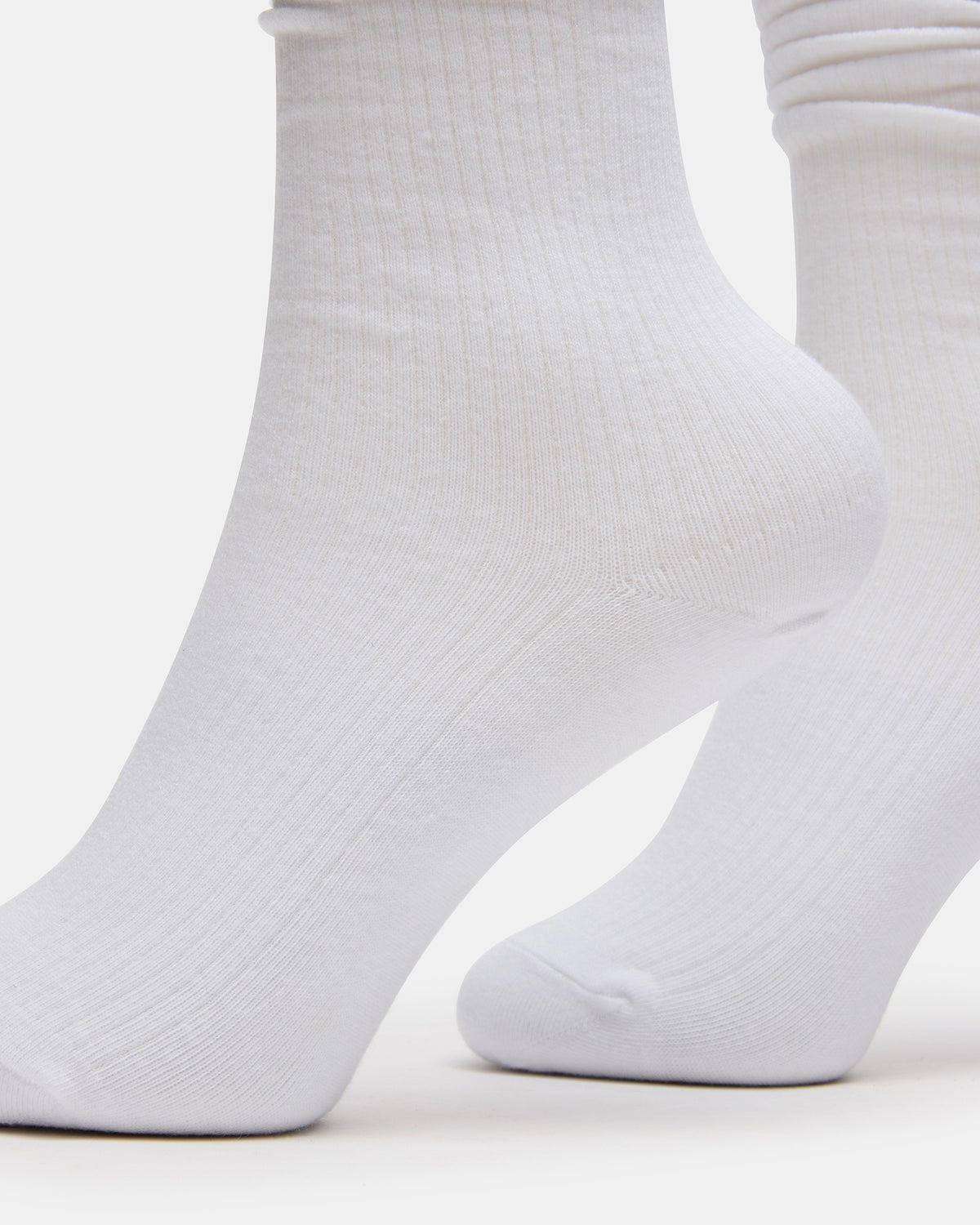 2 PACK RIB SLOUCH SOCKS WHITE Women's Ribbed Quarter Socks | Steve Madden online