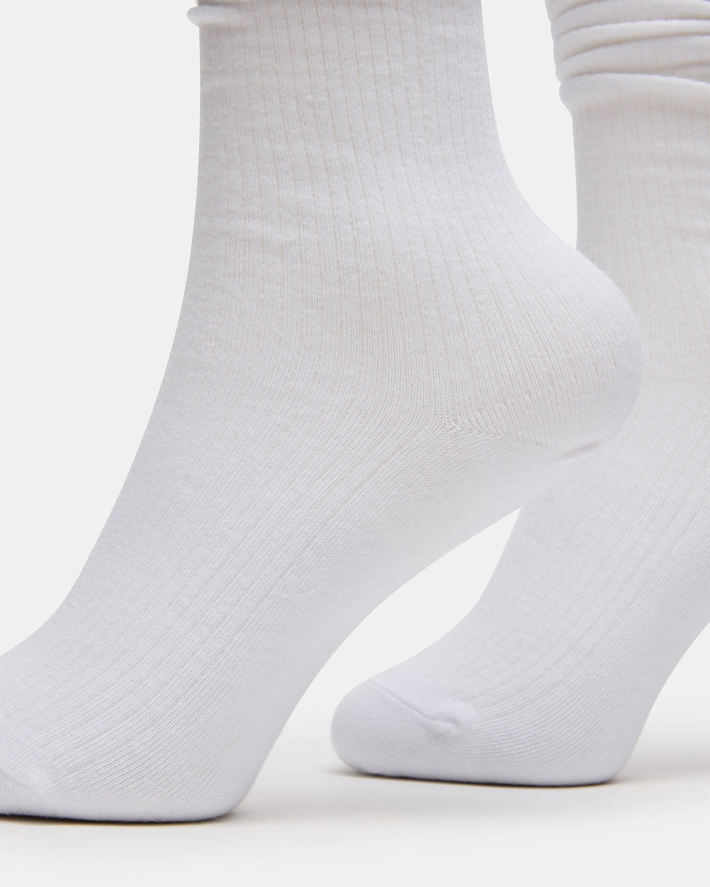 2 PACK RIB SLOUCH SOCKS WHITE Women's Ribbed Quarter Socks | Steve Madden online