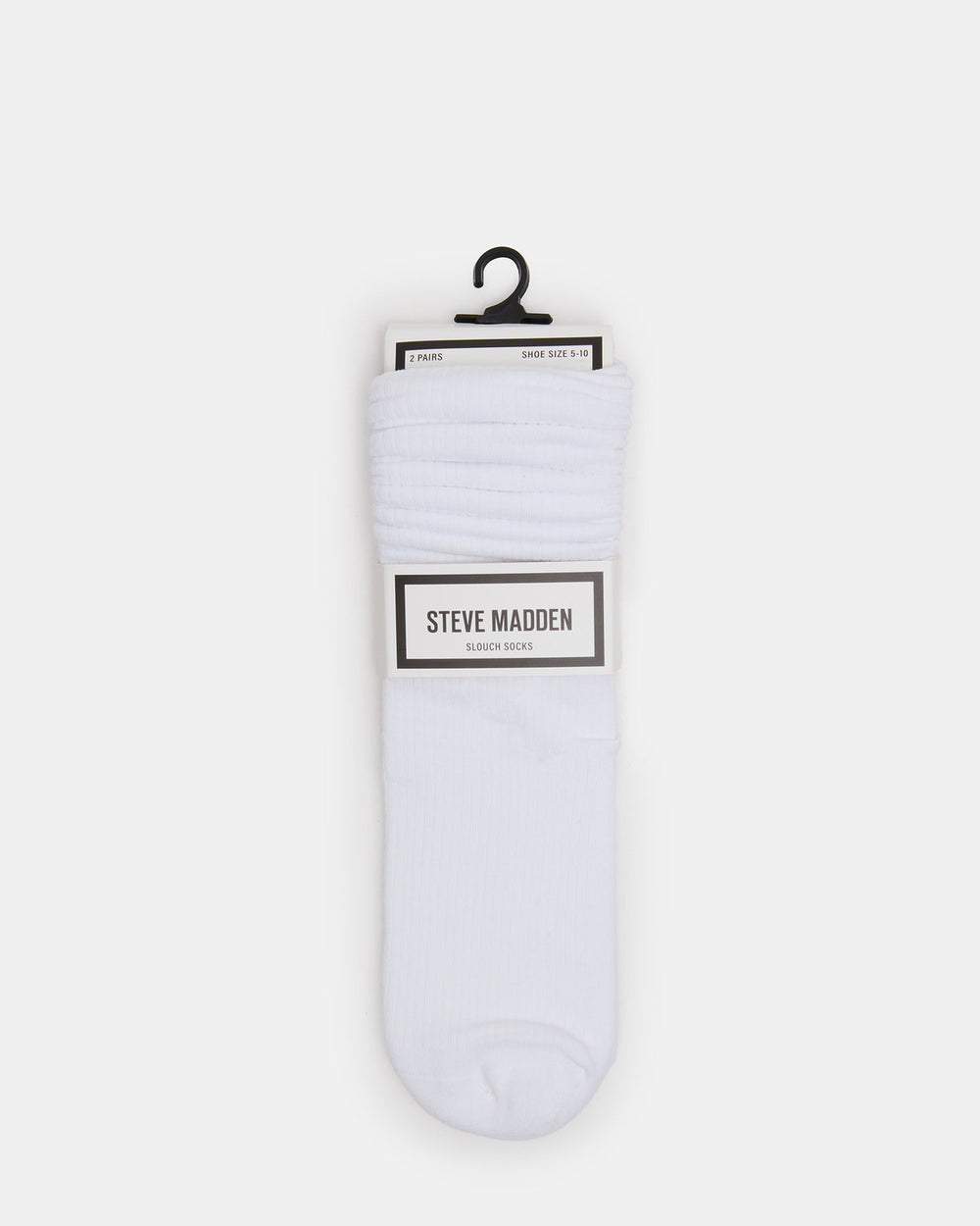 2 PACK RIB SLOUCH SOCKS WHITE Women's Ribbed Quarter Socks | Steve Madden online