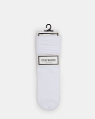 2 PACK RIB SLOUCH SOCKS WHITE Women's Ribbed Quarter Socks | Steve Madden online