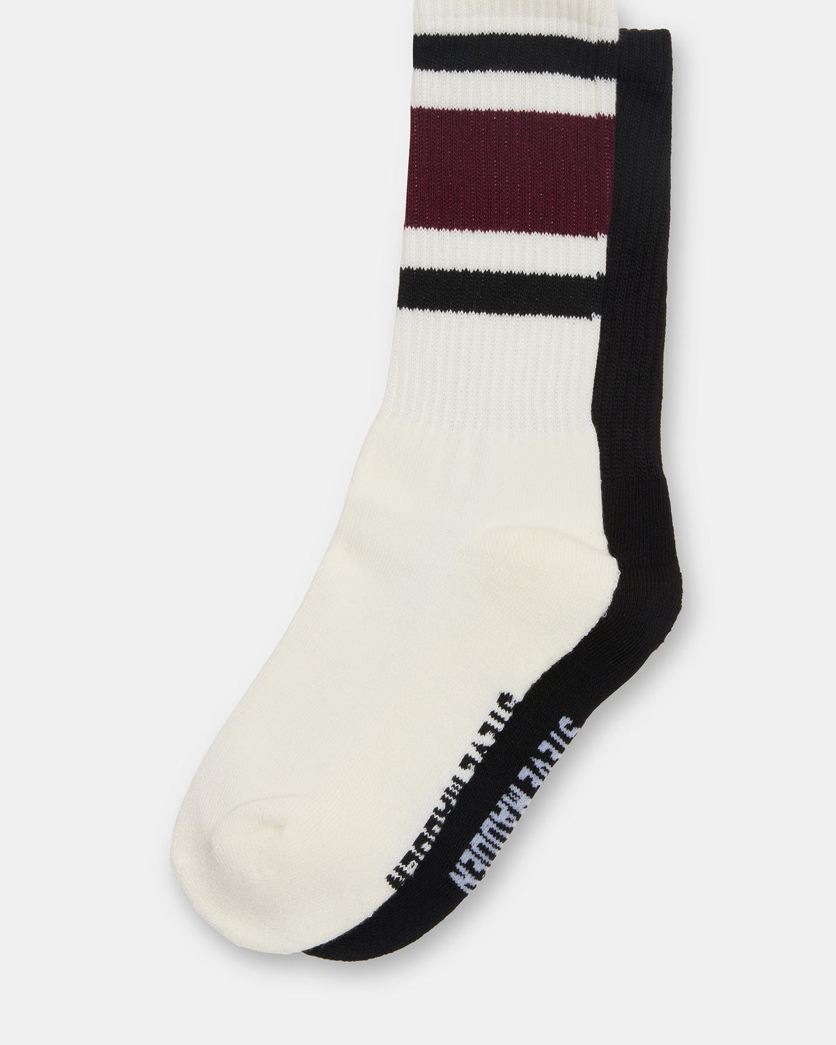IVY 2 PACK STRIPE ATHLEISURE SOCKS Cherry Women's Stripe Athletic Socks | Steve Madden US