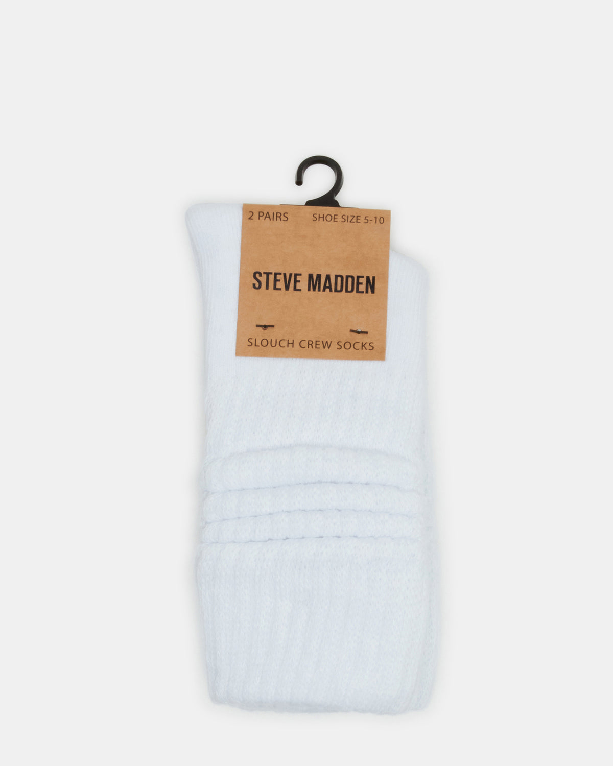 2 PACK SLOUCHY CREW SOCKS WHITE Scrunch Socks | Steve Madden on Sale