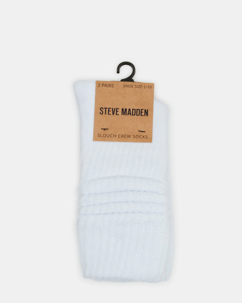 2 PACK SLOUCHY CREW SOCKS WHITE Scrunch Socks | Steve Madden on Sale