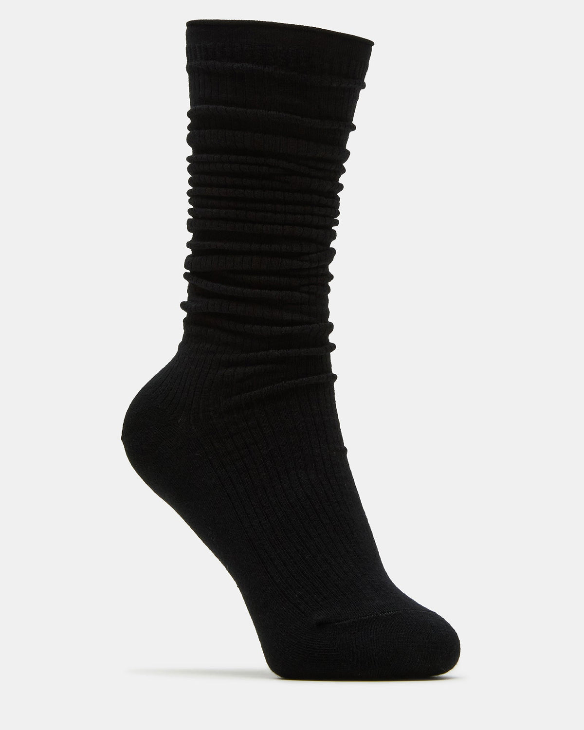 2 PACK SLOUCHY CREW SOCKS BLACK WHITE Scrunch Socks | Steve Madden US