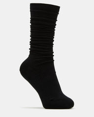 2 PACK SLOUCHY CREW SOCKS BLACK WHITE Scrunch Socks | Steve Madden US