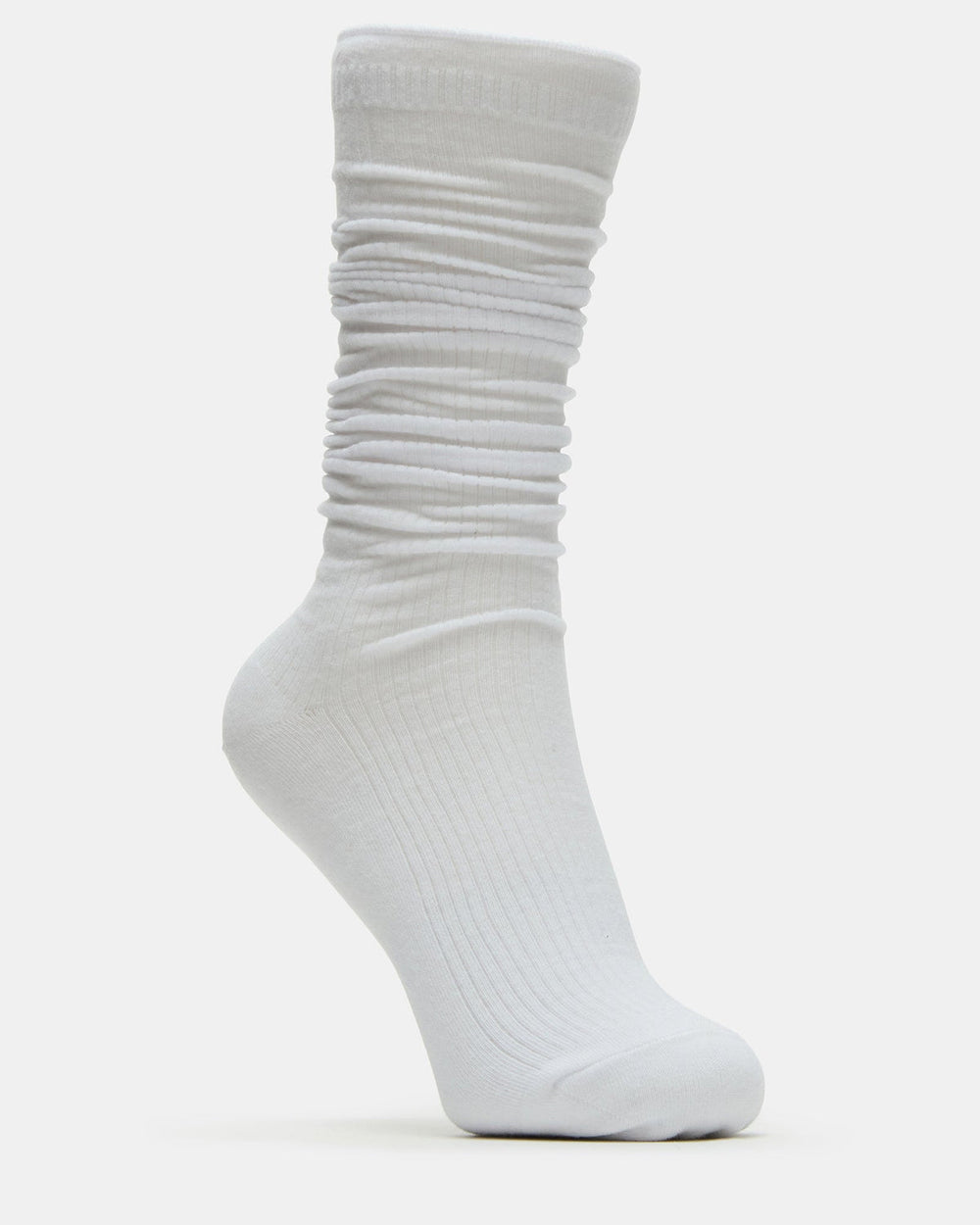 2 PACK SLOUCHY CREW SOCKS BLACK WHITE Scrunch Socks | Steve Madden US